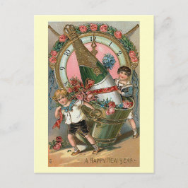 Cartão Postal De Festividades Vintage "Feliz ano novo"