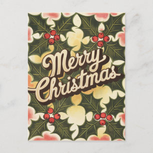 Cartão Postal De Festividades Vintage Felry Christmas