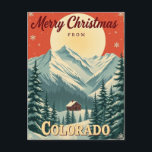 Cartão Postal De Festividades Vintage Felry Christmas do Colorado<br><div class="desc">Mande cumprimentos festivos com este cartão-postal 'Feliz Natal do Colorado' inspirado na safra. Apresentando uma cena retrógrada de montanha e um clássico charme de férias, este cartão-postal captura a beleza das paisagens de inverno do Colorado. Perfeito para quem ama designs antigos ou o Colorado Rockies, este cartão adiciona um toque...</div>