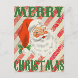 Cartão Postal De Festividades Vintage Felry Christmas Retro Papai Noel