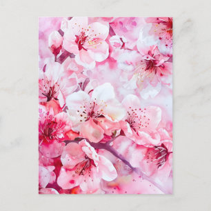 Cartão Postal De Festividades Vintage Flor Petal Rosa Suave