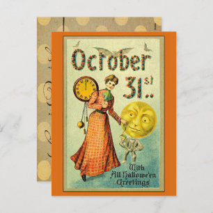 Cartão Postal De Festividades Vintage Halloween Creepy
