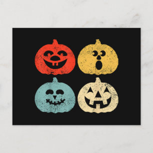 Cartão Postal De Festividades Vintage Halloween Pumpkin Funny Retro Gift