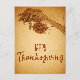 Cartão Postal De Festividades Vintage Happy Thankanding Wheat Corn