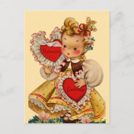 Cartão Postal De Festividades Vintage Hearetheart