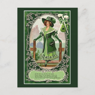 Cartão Postal De Festividades Vintage Irish Women's Day