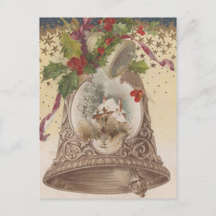 Cartão Postal De Festividades Vintage Joyous Christmas Bell