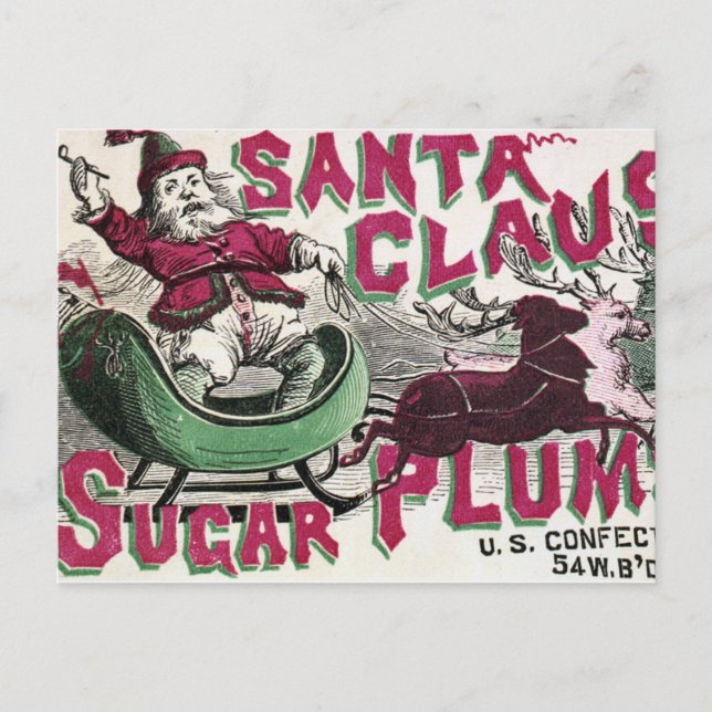 Cartão Postal De Festividades Vintage: Natal - (Frente)