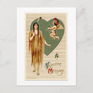 Cartão Postal De Festividades Vintage Native American Valentine