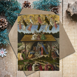 Cartão Postal De Festividades Vintage Natividade Cena Sandro Botticelli Natal