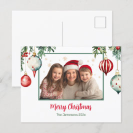 Cartão Postal De Festividades Vintage Ornaments Cartão-postal de Natal