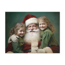 Vintage Papai Noel e Crianças