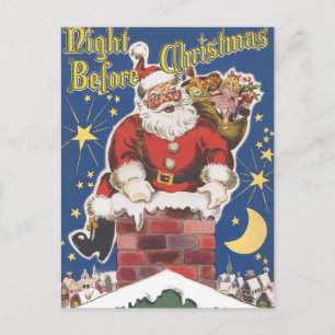 Cartão Postal De Festividades Vintage Papai Noel, Esta Noite Antes Do Natal