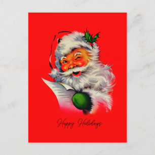 Cartão Postal De Festividades Vintage Papais noeis Natal retro Clássico tradicio