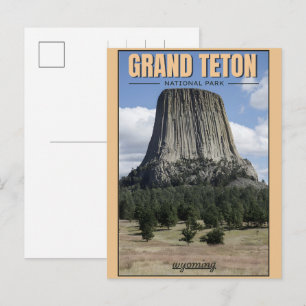 Cartão Postal De Festividades vintage Parque Nacional Grand Teton Wyoming Retro
