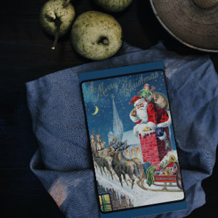 Cartão Postal De Festividades Vintage Red Christmas Eve Papais noeis presentes n