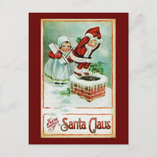 Cartão Postal De Festividades Vintage Reproduction Christmas Art