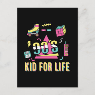 Cartão Postal De Festividades Vintage Retro 90's Kid For Life 1990s Noventa