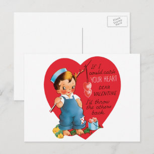 Cartão Postal De Festividades Vintage Retro Dia de os namorados, Meninos Pescara