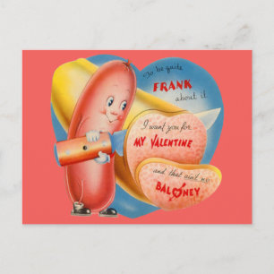 Cartão Postal De Festividades Vintage Retro Fatiador de Cachorro Quente Baloney