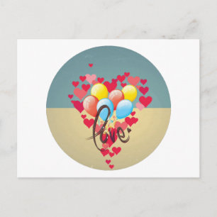 Cartão Postal De Festividades Vintage Retro Love Corações Namorados Engraçado