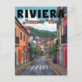 Cartão Postal De Festividades vintage, Riviera Francesa