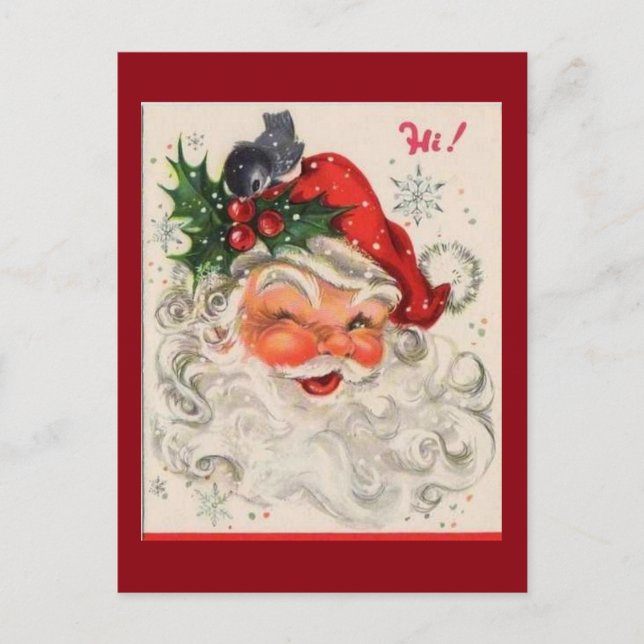 Cartão Postal De Festividades Vintage Santa Claus (Frente)