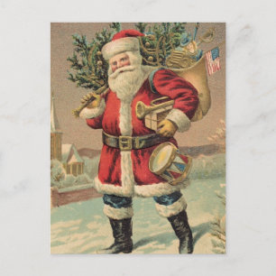 Cartão Postal De Festividades Vintage Santa Claus