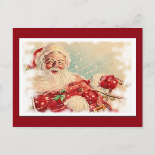 Cartão Postal De Festividades Vintage Santa Claus