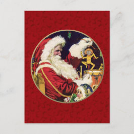 Cartão Postal De Festividades Vintage Santa Claus Natal