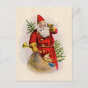 CARTÃO POSTAL DE FESTIVIDADES VINTAGE SANTA PAPER PRODUCTS