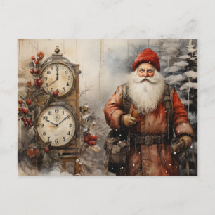 Cartão Postal De Festividades Vintage Satna Claus Padre Decoupage de Natal