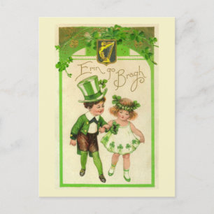 Cartão Postal De Festividades Vintage St Patty Day Erin go Bragh