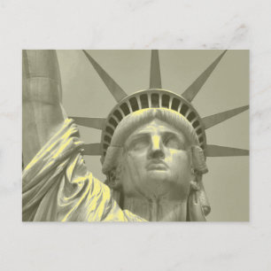 Cartão Postal De Festividades Vintage Statue of Liberty New York Close Photo