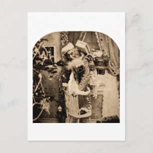 Cartão Postal De Festividades Vintage Stereoview - Entrega de Natal