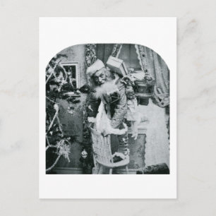 Cartão Postal De Festividades Vintage Stereoview - entrega do Natal