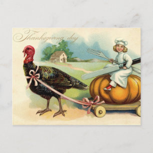 Cartão Postal De Festividades Vintage Thanksgiving