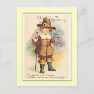 Cartão Postal De Festividades Vintage Thanksgiving