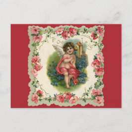 Cartão Postal De Festividades Vintage Victorian Dia de os namorados Cherub ao te