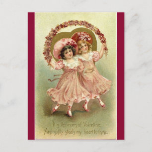 Cartão Postal De Festividades Vintage Victorian Dias de os namorados Angel