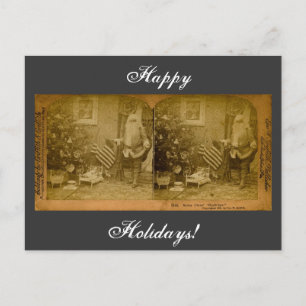 Cartão Postal De Festividades Vintage Victorian Papais noeis Stereoview