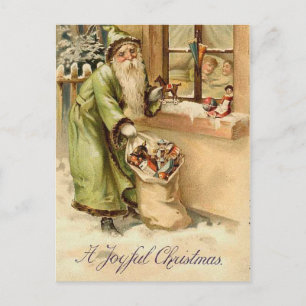 Cartão Postal De Festividades Vintage Victorian Santa Claus