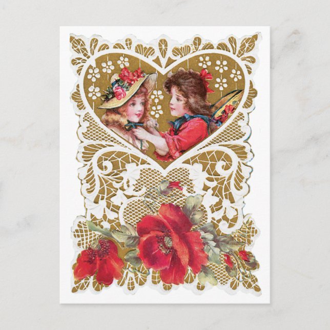 Cartão Postal De Festividades Vintage Victorian Valentine (Frente)