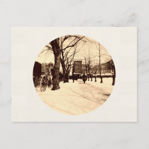 Cartão Postal De Festividades Vintage Washington DC Em Neve No Natal