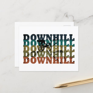 Cartão Postal De Festividades Vintagem de bicicleta de montanha da descida