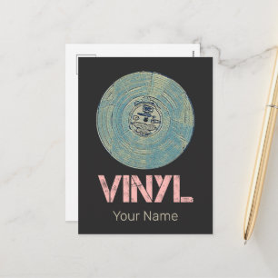Cartão Postal De Festividades Vinyl Record Retro Disco Vintage Music Design