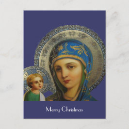 Cartão Postal De Festividades Virgem Maria e Criança Jesus