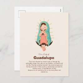 Cartão Postal De Festividades Virgin of Guadalupe Holded by an angel
