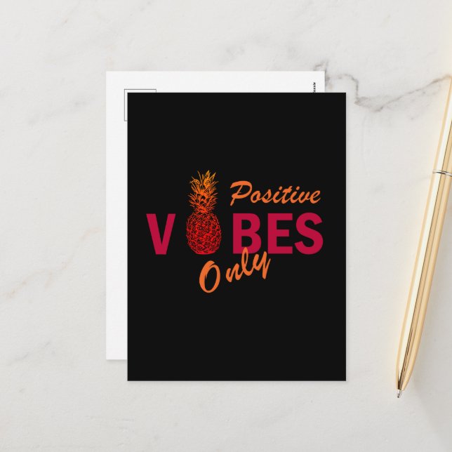 Cartão Postal De Festividades Visões positivas de férias de Verão (Frente/Verso In Situ)