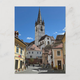 Cartão Postal De Festividades Vista atraente de Sibiu, Romênia em um